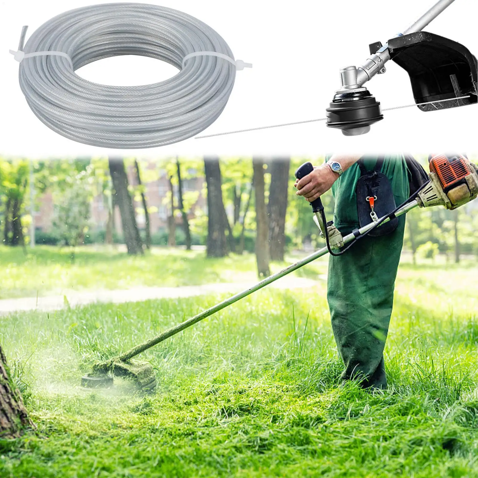 Trimmer Line Heavy Duty Round Replacement Cutter Rope Round String Trimmer Spool Replacement For Residential Commercial