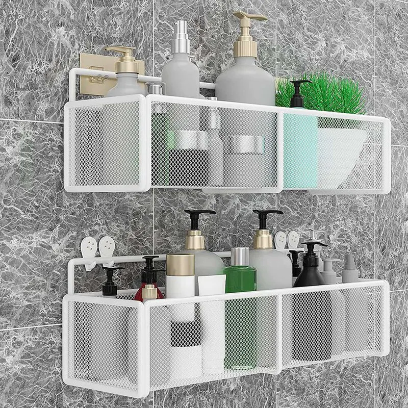 

2-Pack Shower Caddy Shelf, Shower Caddy Organizer Wall Mounted Rustproof Basket, Storage Rack For Bathroom, Shower