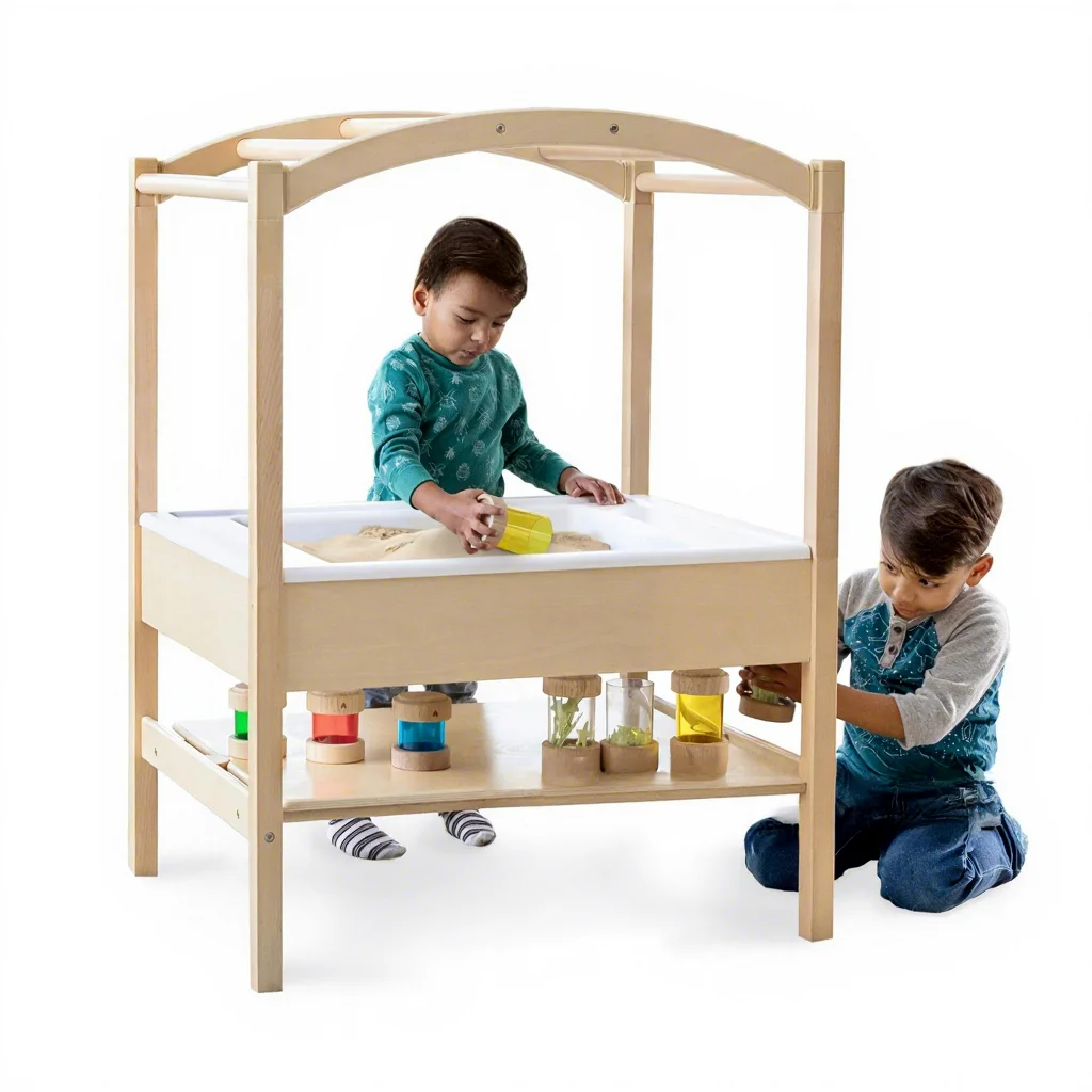 

Wooden Sensory Play Table with Cover Large Indoor/Outdoor Activity Table for Youth (7-14 Years)