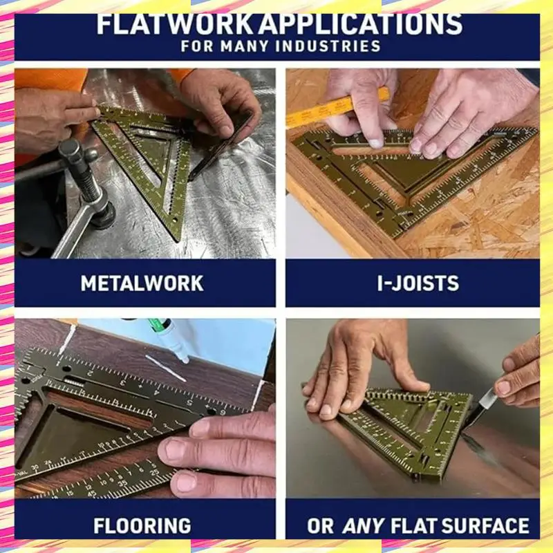 ABJJ 4Pcs Innovative Rafter Square Tool, Rafter Square Tool,Rafter Square,High Precision Triangle Ruler With Jig Block