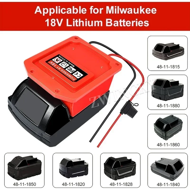 For Power Wheel Adapter for Milwaukee 18V Battery Connector with 14 Gauge Robotics Good Power Convertor for DIY Ride On Truck