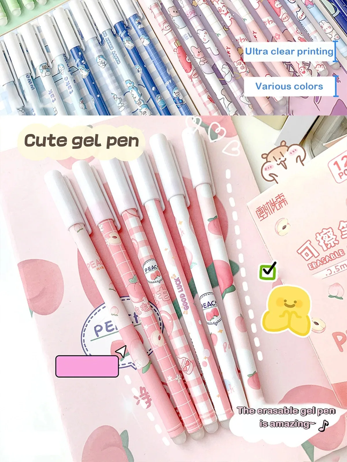 12PC 0,5mm Spritze Löschbaren Stift Koreanische Briefpapier Einfache Kawaii Schreiben Stift Student Schreibwaren Kultur und Bildungs Liefert – Detail 3