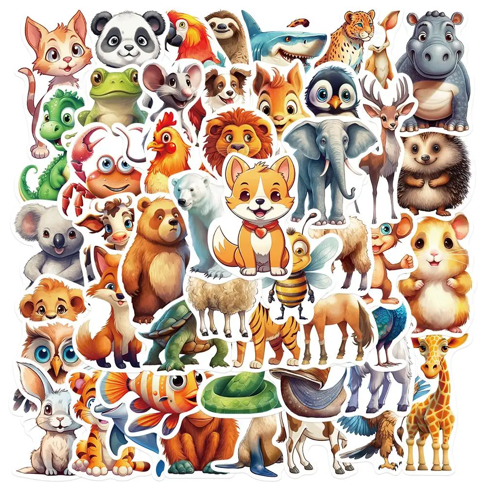 50PCS Animal Hand Ledger Stickers Creative Decoration Laptop Luggage Graffiti Skateboard Refrigerator Phone Gift Sticker Toys