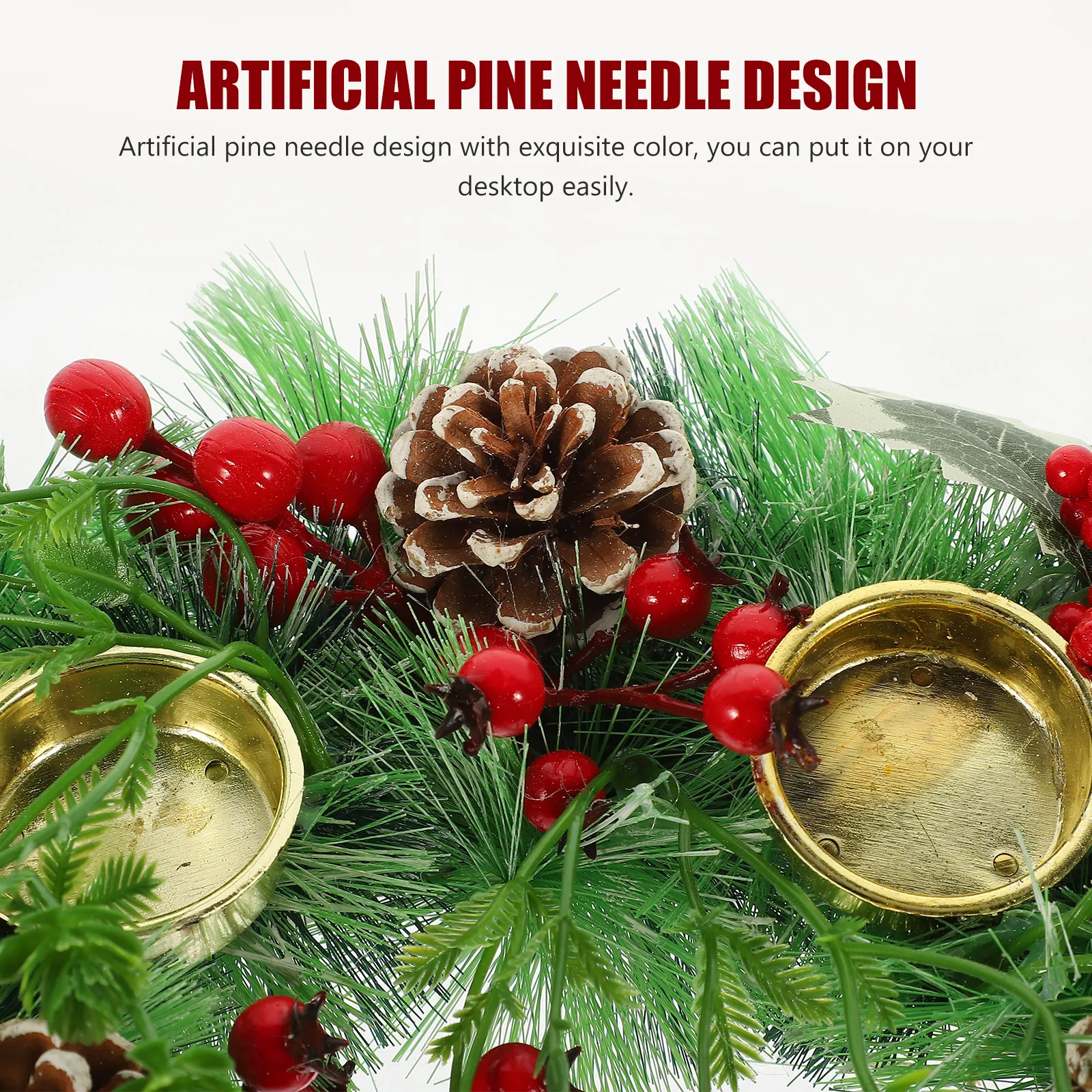 

Christmas Ring Pine Needle Design For Pillar Candles Holiday Wedding Decor Xmas Wreath Table Centerpiece Door