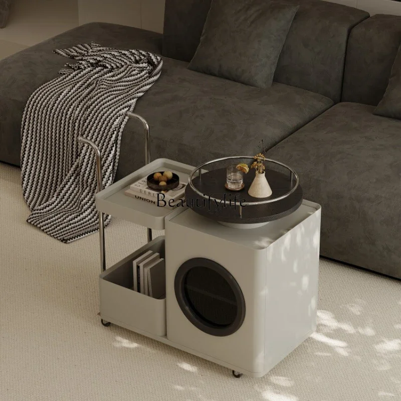 

Ljy Italian minimalist trolley sofa edge few movable light luxury high sense creative home living room sofa side cabinet