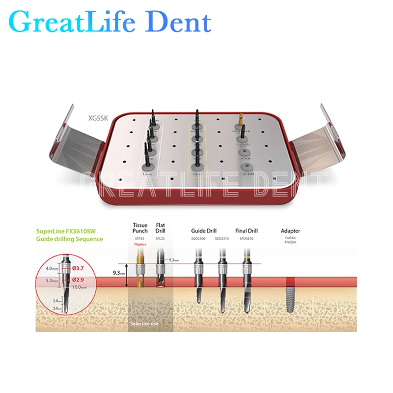 

GreatLife Dent Dental Implant Abutment Surgery Dentium Implante Kit Surgical Simple Digital Guide System Dentium Simple Kit