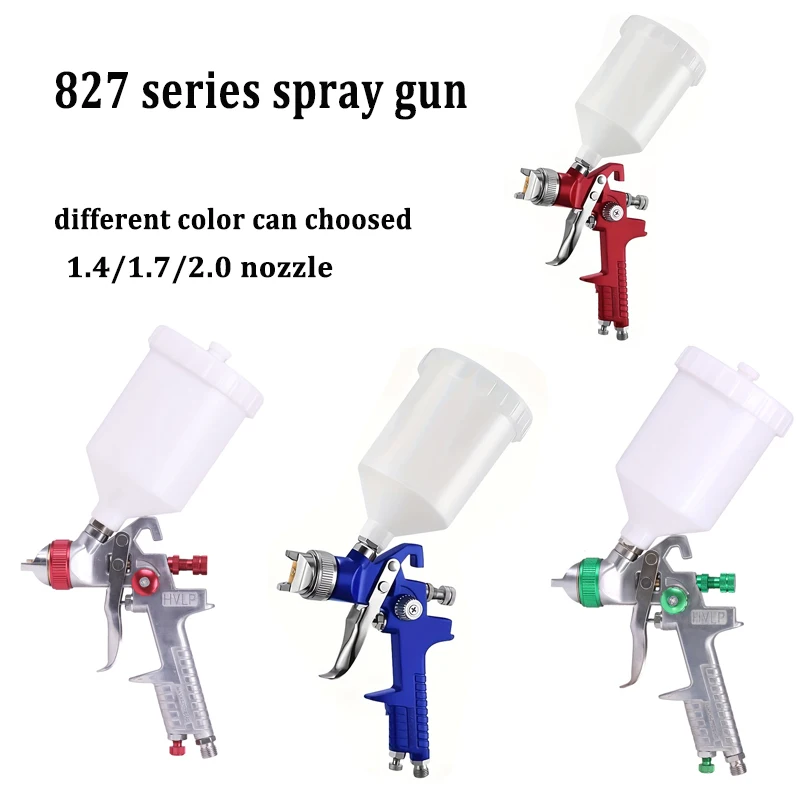 

Pneumatic Spray Gun with 600ml cup 1.4/1.7/2.0mm High Atomization Automotive Sheet Metal Paint Spray Gun Furnitur Paint Spraying