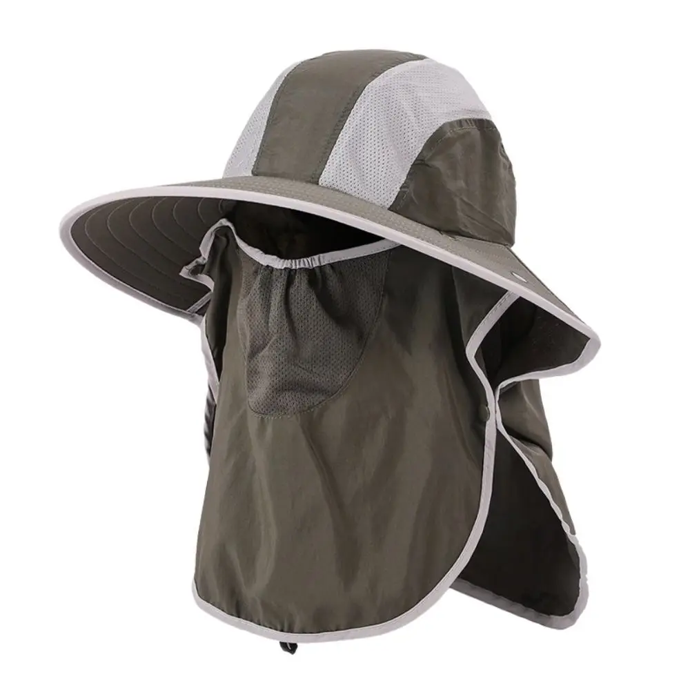 

Quick Drying Neck Protection Sun Cap UV Protection Windproof Face Shield Cap Cool Removable Wide Brim Hat Outdoor Sports