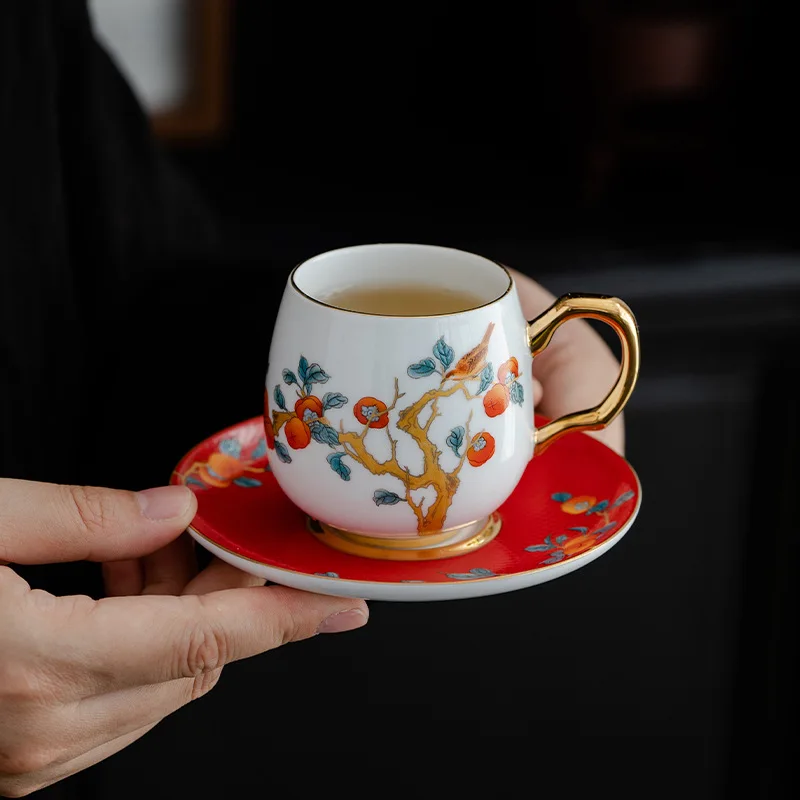 Ceramic coffee cup high-grade exquisite ladies light luxury high-grade sense tea cup afternoon tea cup  saucer set