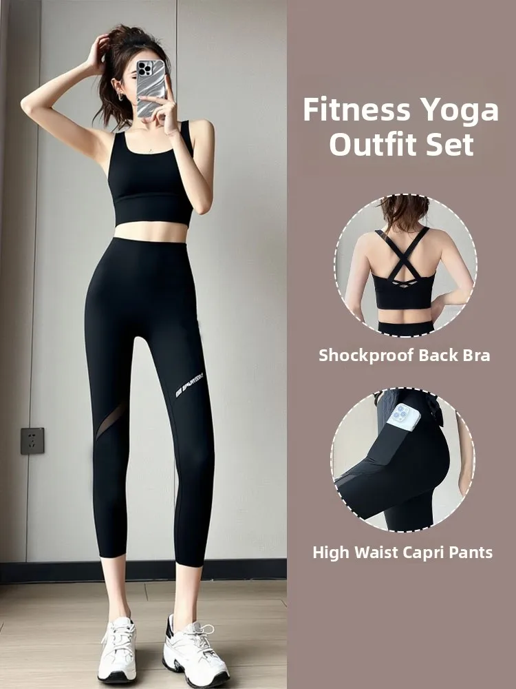 

Women's Yoga Fitn Sportswear Set Summer New Sle Advanced Sensation Pilates Training Running Exercise Vest ort Sve r...