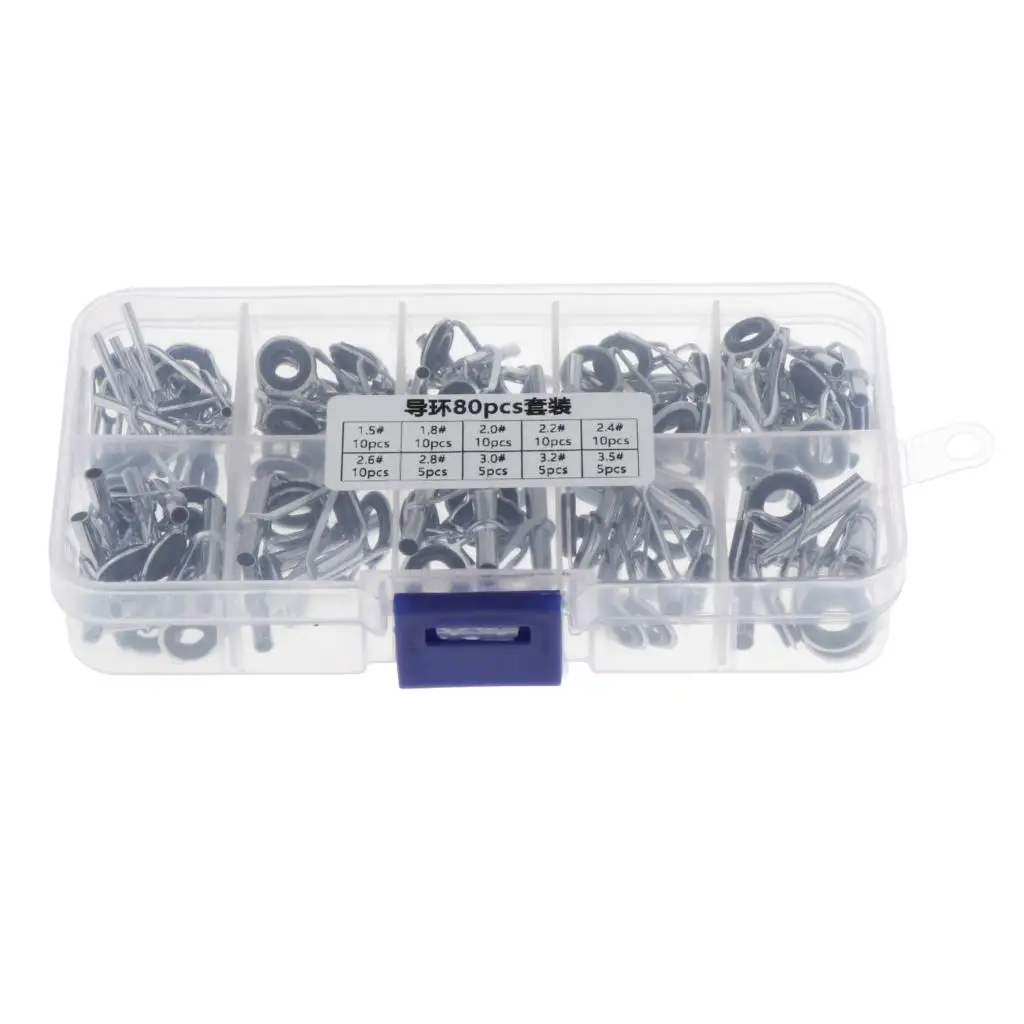 Ceramic Ring Fishing Rod Guide Tips Repair Kit Ten Sizes Stainless Steel Support for Fishing Rods Holders and Equipment