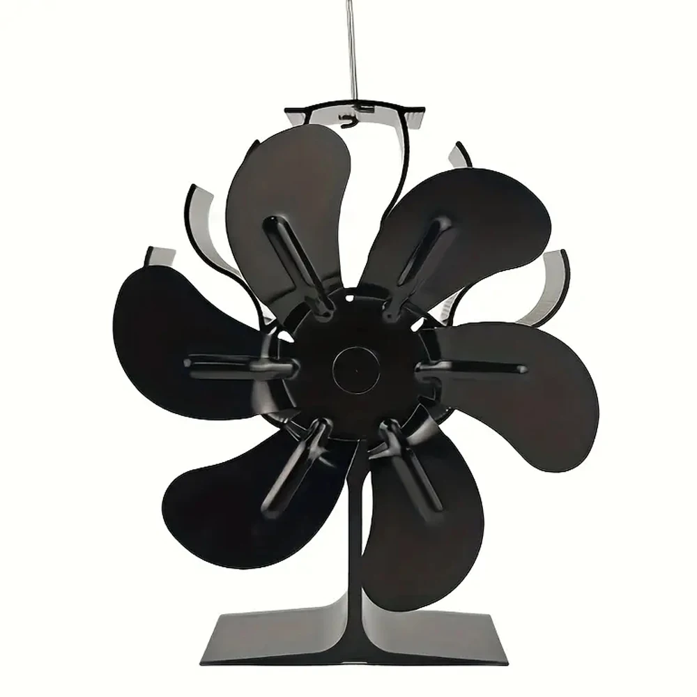 6 Blades Heat Powered Fireplace Fan Automatic Speed Adjustment for Optimal Heat Distribution in Living Spaces & Homes in Winter
