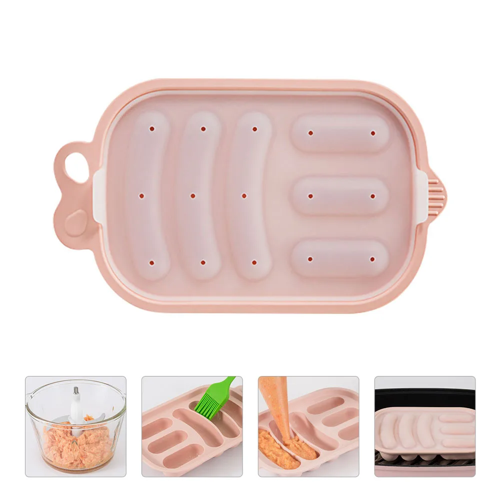 

Sausage Mold Baby Food Molds DIY Hot Dog Pet Pink Silica Gel Silicone Complementary