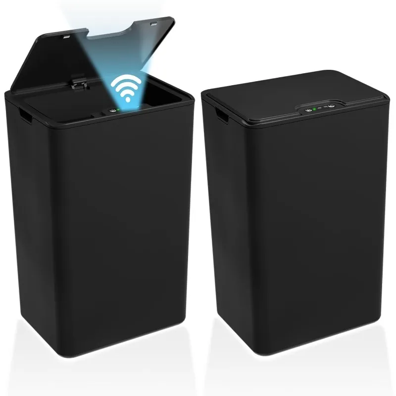 

2Pack Bathroom Small Trash Can with Lid, 4 Gallon Touchless Automatic Garbage Can Slim Waterproof Motion Sensor Smart