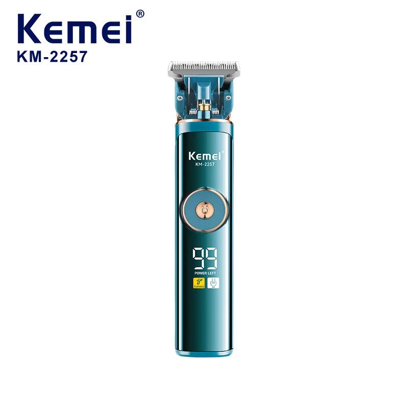 Kemei Men Hair Trimmer Clippers Km-2257 Waterproof Rechargeable Hair Cutting Machine Bald Headed Hair Trimmer