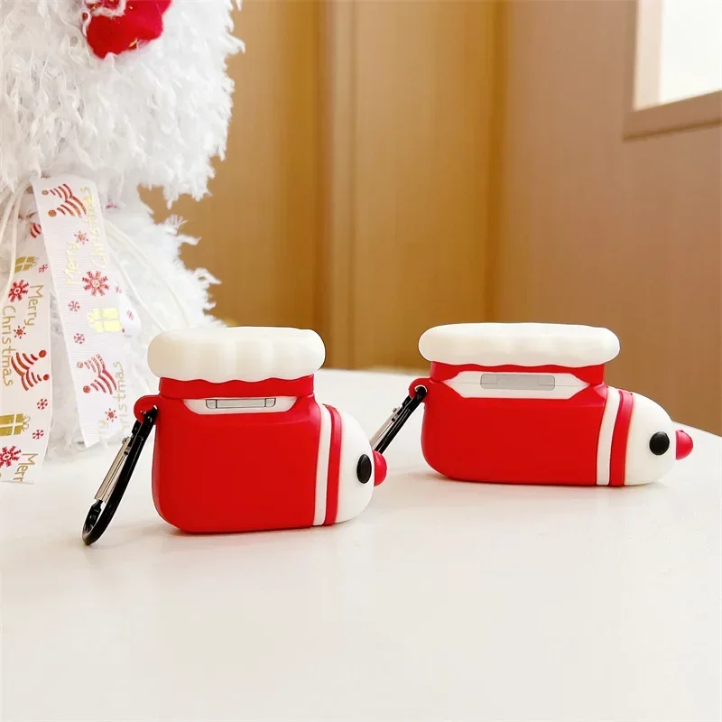Christmas Stocking Case for AirPods 4 Airpod 1 2 3 Pro Pro2 Bluetooth Earbuds Charging Box Protective Earphone Case Cover