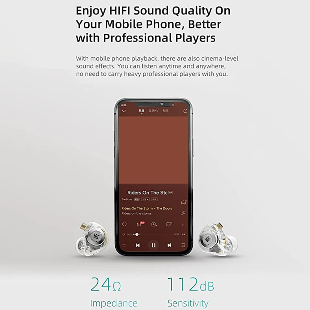 AAAE  Pro In-Ear Headphone HIFI Stereo Earphones with Detachable Cable Sports Noise Cancelling Headphone No Microphone-E