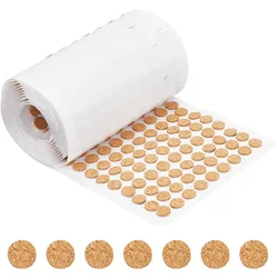 1400pcs 0.4x0.06 Inch Adhesive Cork Circles, Flat Round Self-Adhesive Cork Round Dots Cork Mat for Cabinets, Table Top Items