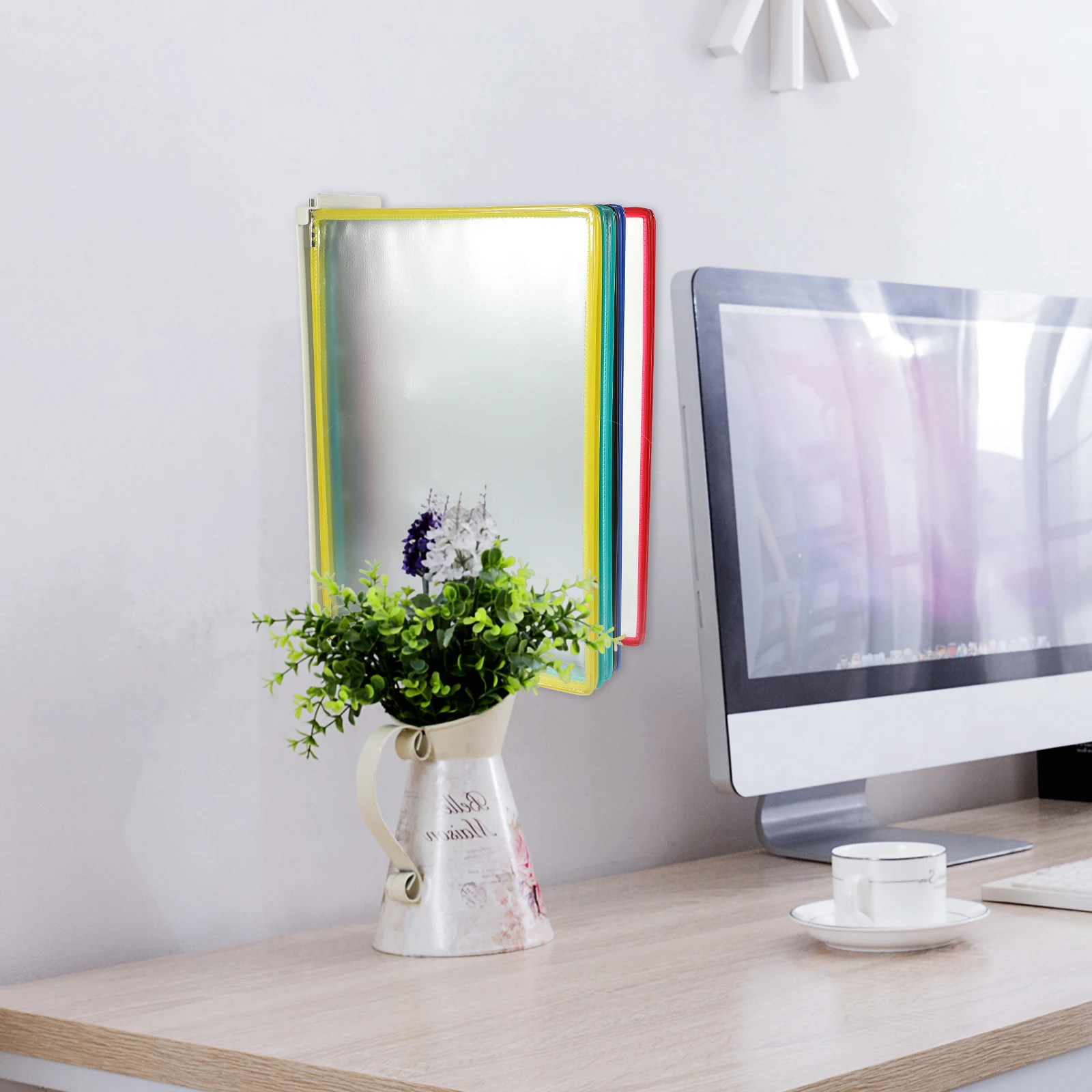 

Wall-Mounted File Holding Bag Practical Strong Documents Organizer Wall Decorative Hanging Folder for Books Magazines Conference