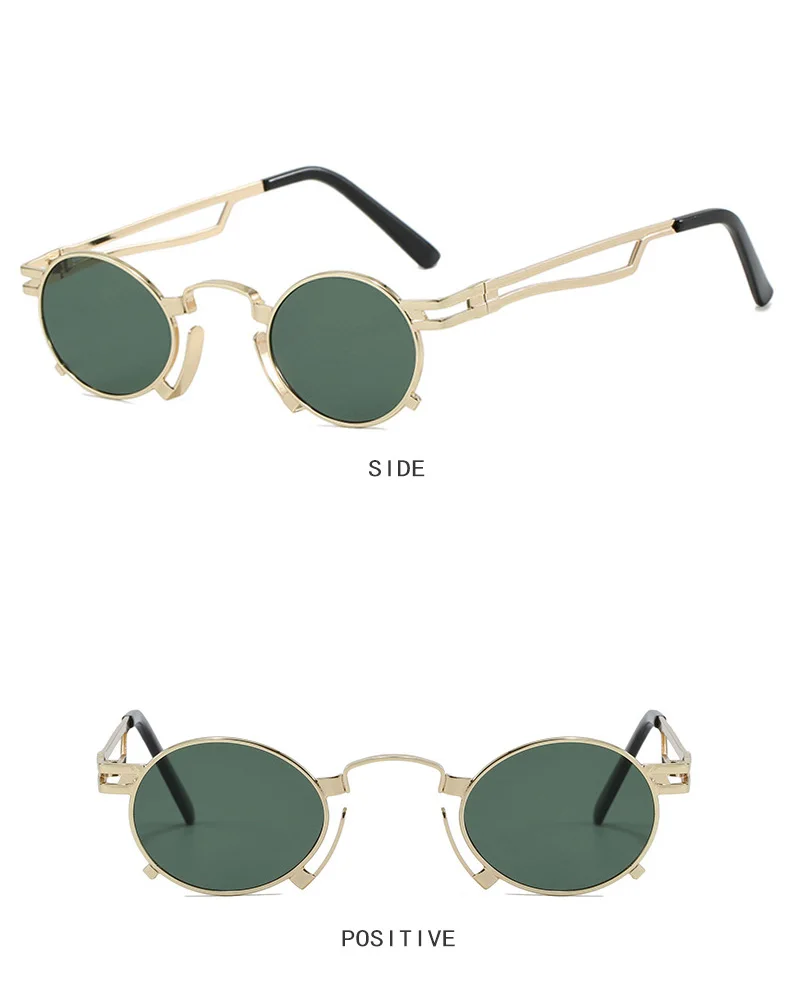 Punk Kleine Runde Sonnenbrille Frauen Retro Marke Designer Metall Rahmen Fashion Shades UV400 Sonnenbrille Weibliche Outdoor Brillen Männer – Detail 9