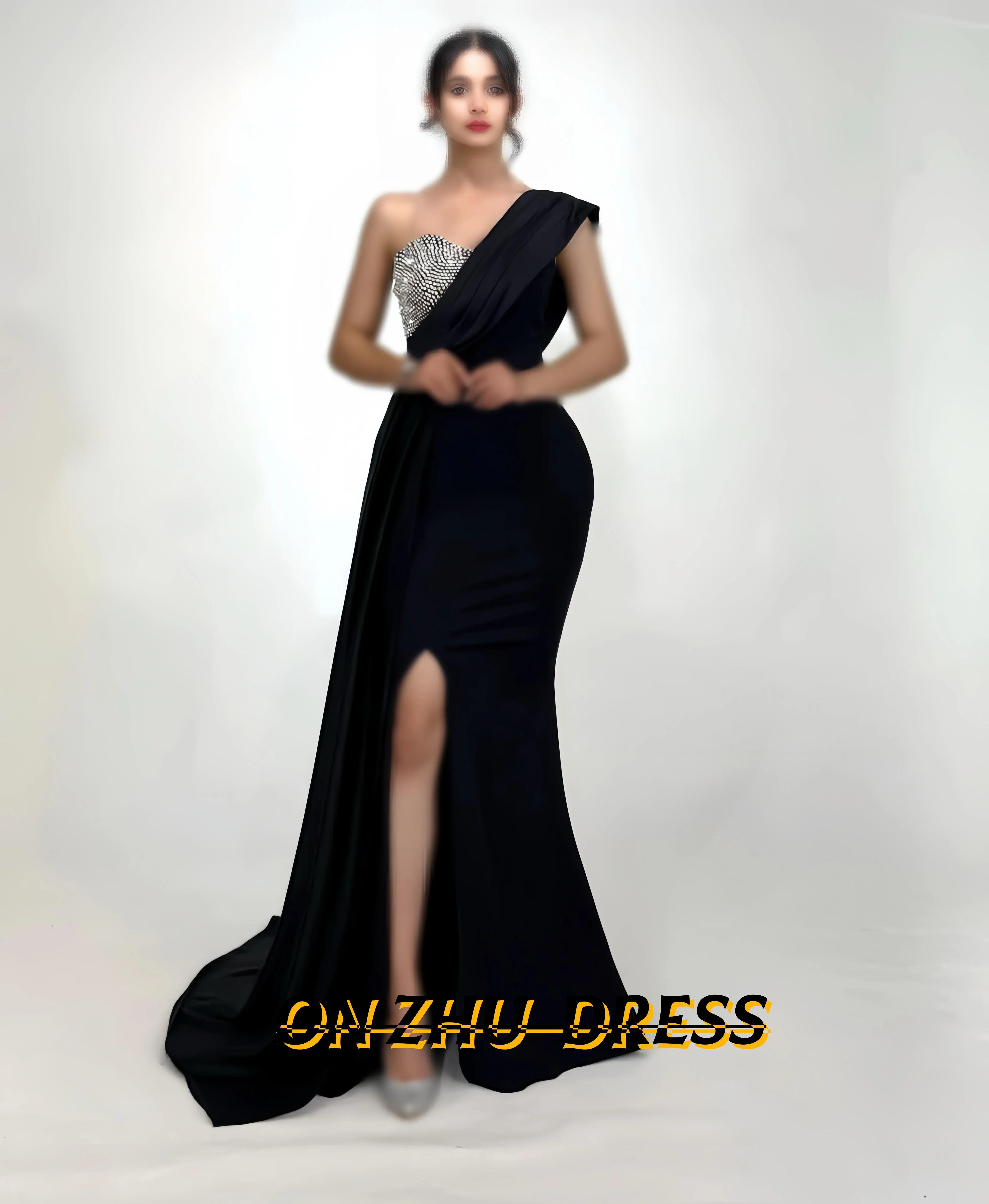 

Customized gorgeous dress Sweetheart collar sleeveless split A-LINE Women's evening dresses luxurious evening dresses party dres