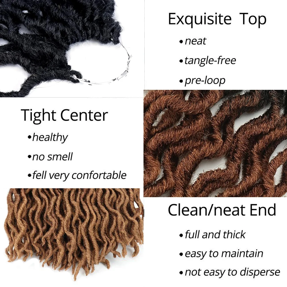 여신 페이크 락스 크로셰 헤어 6팩/로트 소프트 집시 락스 웨이브 크로셰 브레이드 합성 드레드락스 3톤 곱슬 웨이브