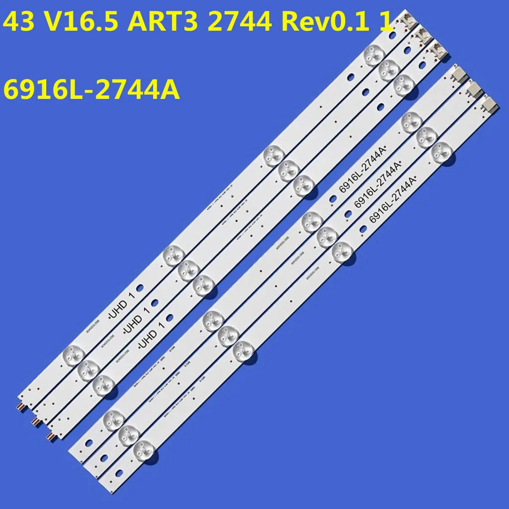 

New 10kit LED Strip 43"V16.5 ART3 2744 REV0.1 6916L-2744A For 43LG61CH-CK 43UH6030 43UH6100 43UH620V 43UH630V 43UH603V LC430DGE