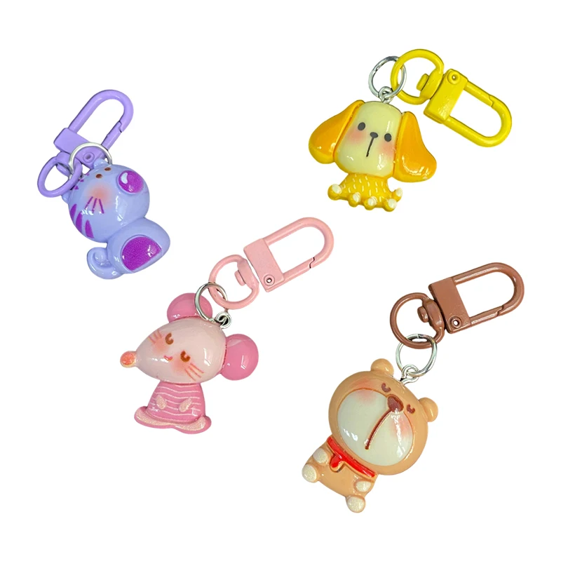 Kawaii Cat Keychain Pet Paw Key Ring Animal Footprint Key Chains Souvenir Gifts For Women Men Cay Keys DIY Handmade Jewelry