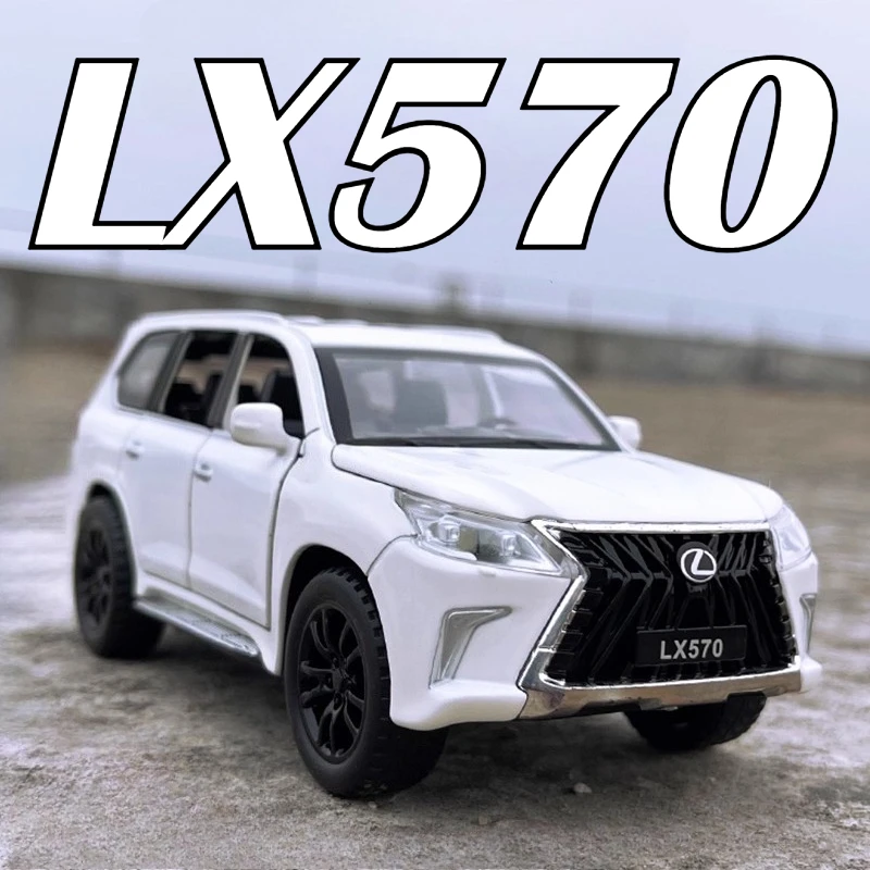 1:32 LX570 LM300H نموذج مصغر لعبة سيارات سبيكة دييكاست الصوت ضوء الأبواب مفتوحة التراجع زخرفة ألعاب السيارات للأولاد هدايا