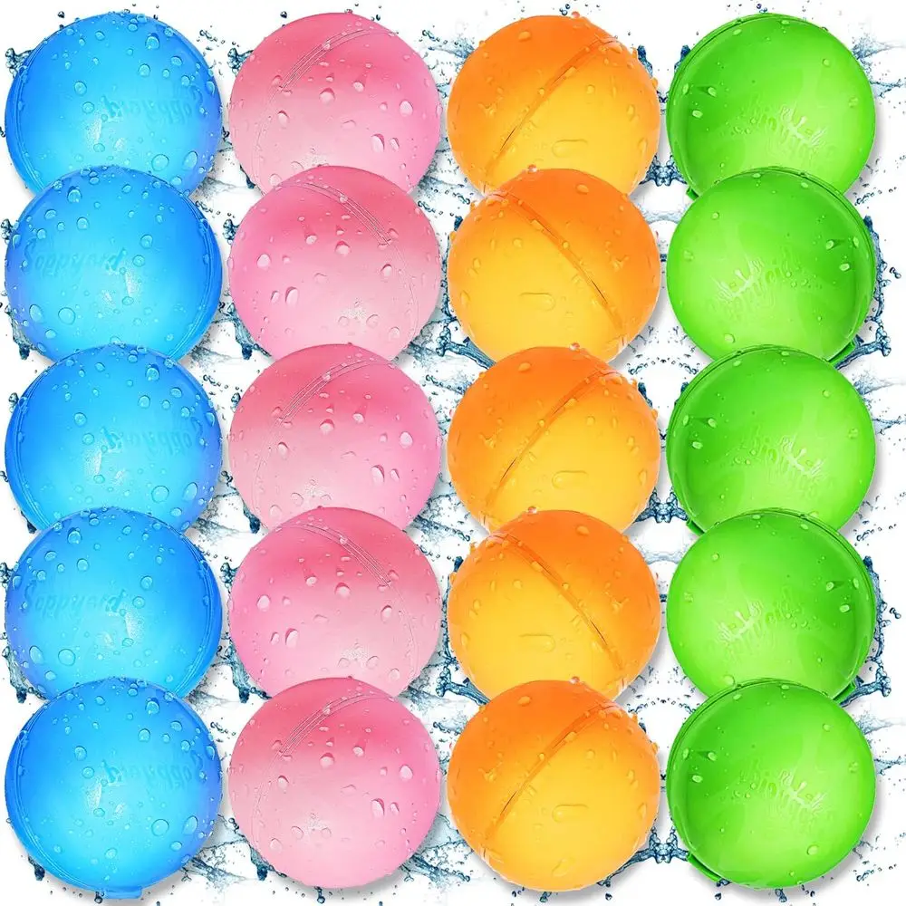

Reusable Water Balloons 20PCS - Pool Beach Toys for Kids, Summer Fun Outdoor Water Toys Games for Kids Adults Outside Play, Back