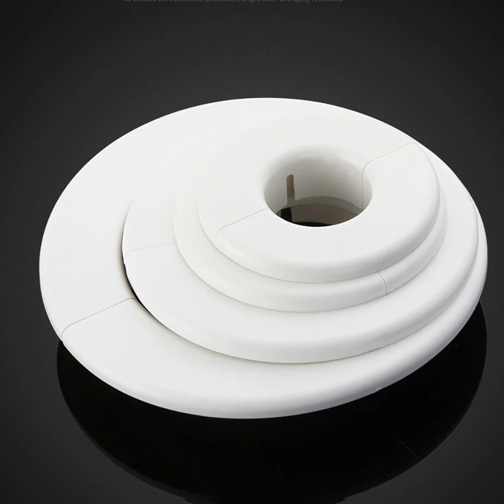 Cable Entry 1pcs Hole Cover Rosettes Cover 40-80mm Frost Resistant Split Type Tough White Air Conditioning Pipes