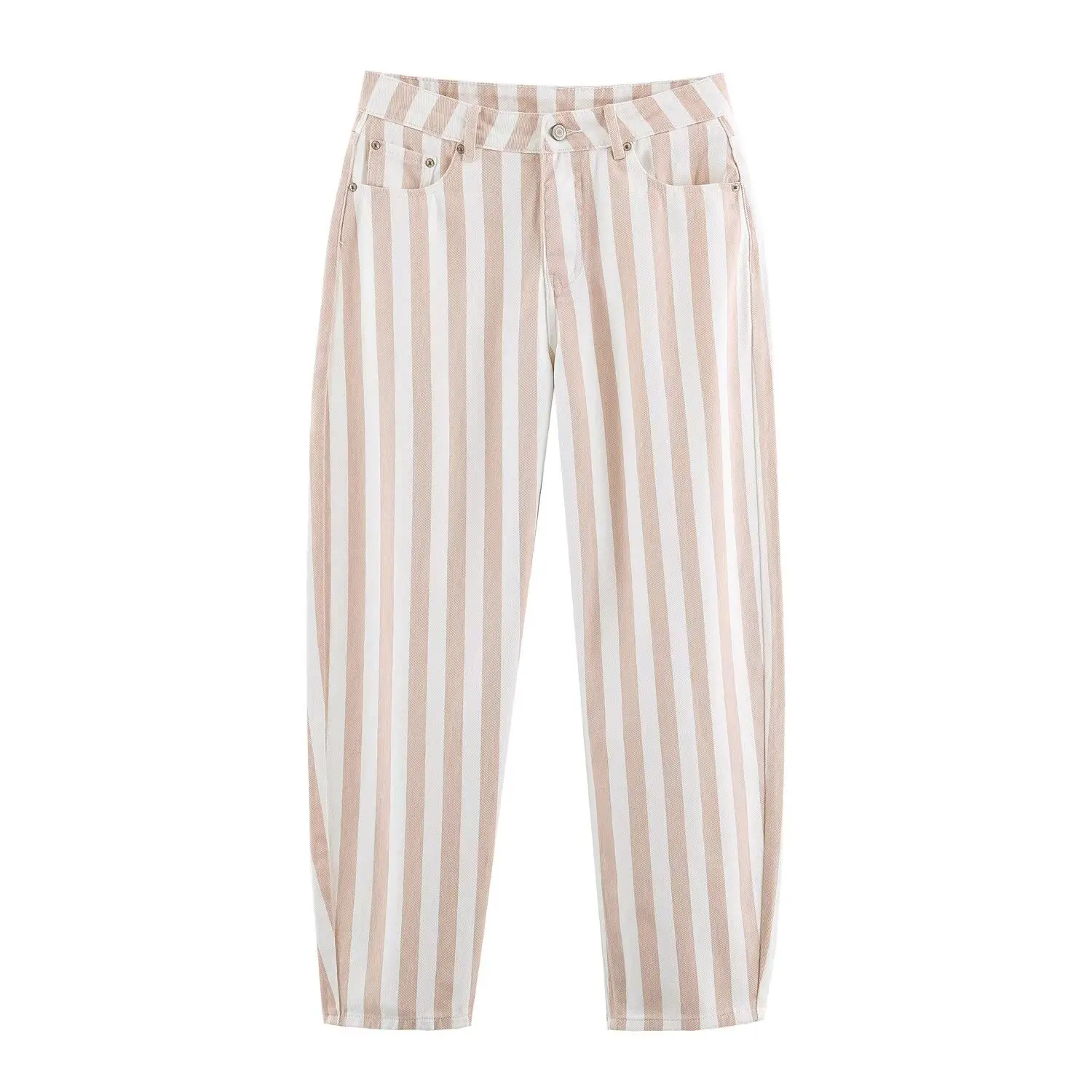 KONDALA Damen Trendige Lässige Gestreifte Jeanshose 2026 Sommer Frühherbst Mode Elegante Schicke Hose Pendler-Damenhose mit Taschen – Detail 3