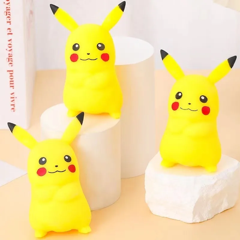 Pokemon Pikachu Decompression Toy Pikachu Model Decompression Soft Slow Rebound Doll Cartoon Children's Figure Toy Healing Gifts