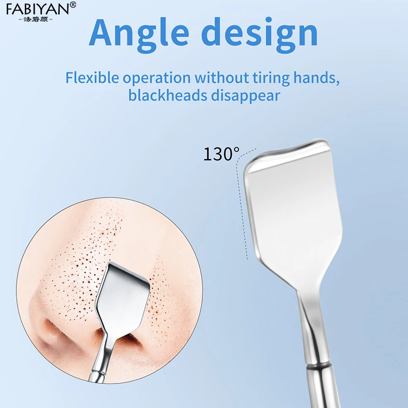 1 szt. Dwugłowicowa Łopatka do Usuwania Wągrów ze Stali Nierdzewnej, Ekstraktor do Białych i Czarnych Wągrów, Skrobak do Usuwania Wągrów z Nosa dla Kobiet, Oczyszczanie Twarzy
