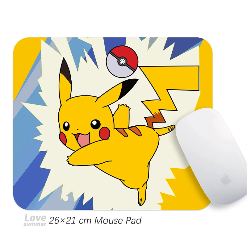 

Коврик для мыши Пикачу: милый офисный декор для геймеров, нескользящий кожаный коврик для мыши с покемонами для компьютера