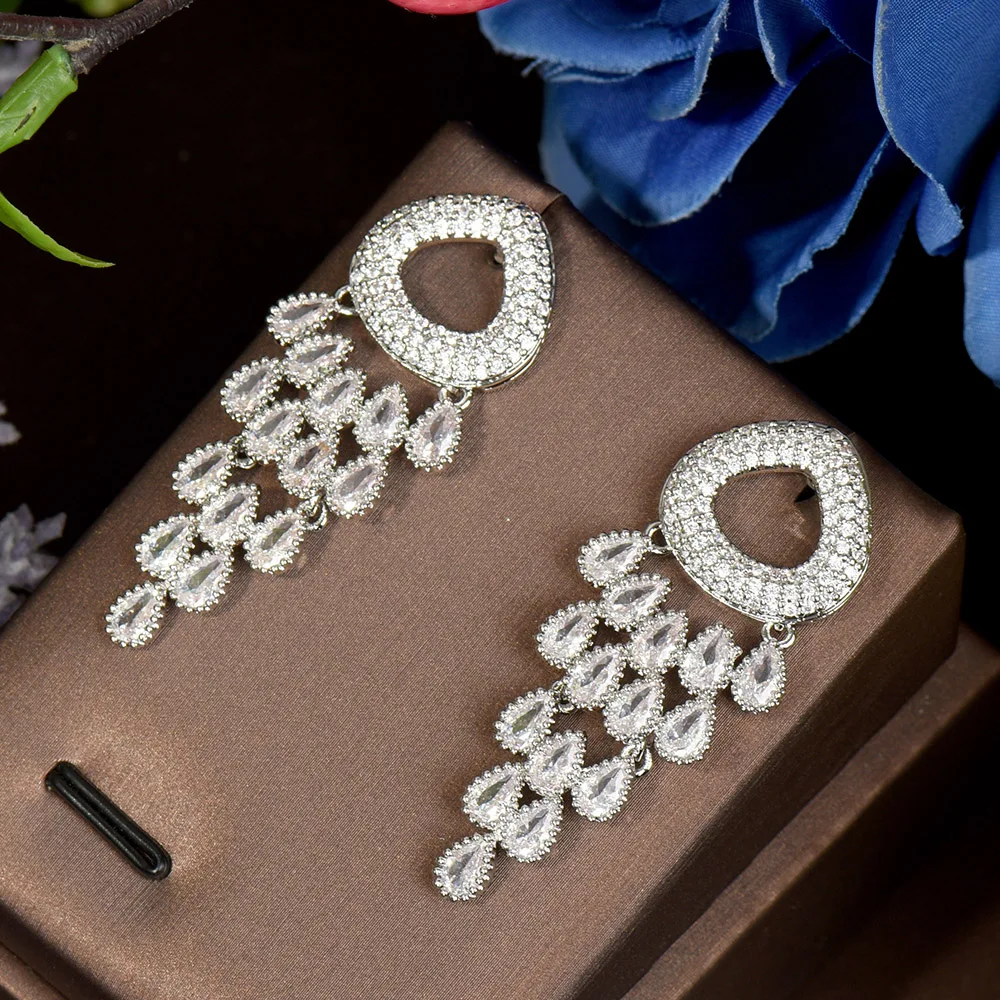 HIBRIDE Classic Waterdrop Dangle Earrings For Women Wedding Party Indian Bridal Jewelry boucle d'oreille femme E-606