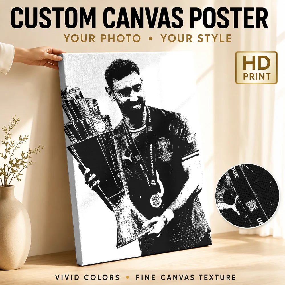 Antoine Griezman Soccer Tribute Framed Canvas Print Poster Bold Style Wall Art With Customized Photo For Home Gym Ideal Fan Gift