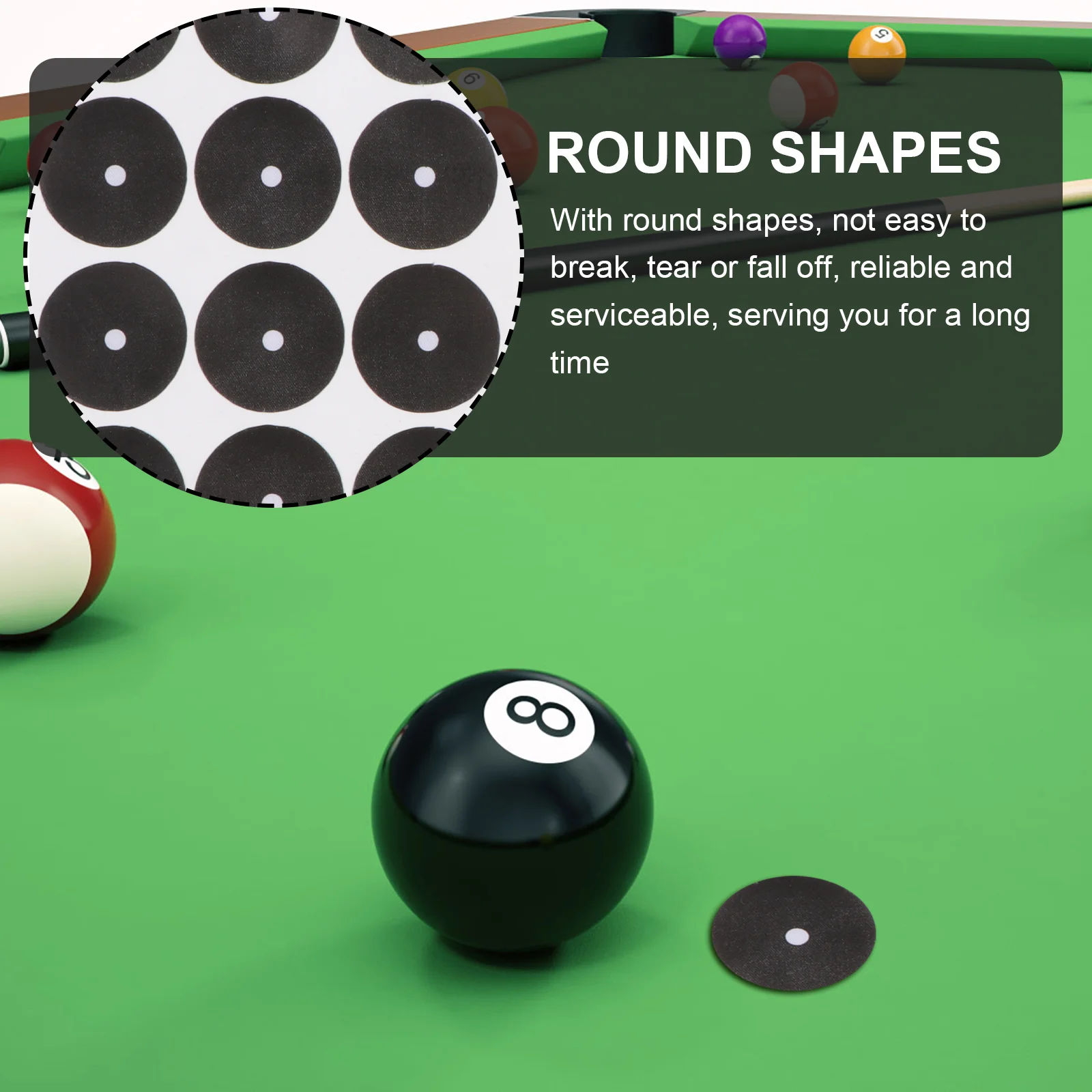 ビリヤード用の薄い黒い点のステッカー,ボールマーキングアクセサリー,テーブルマーカーのドット,ロケーターポイント,2枚