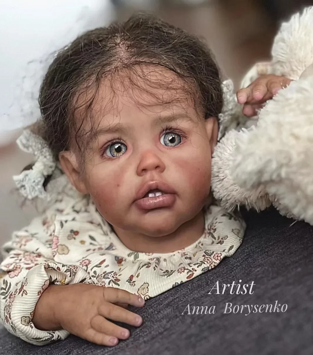 DLS مخصص محدود العرض 26 بوصة تولد من جديد الطفل ارييل رسمت عدة مع الشعر الجذور اليدوية الشوكولاته الجلد DIY جزء بواسطة الفنان