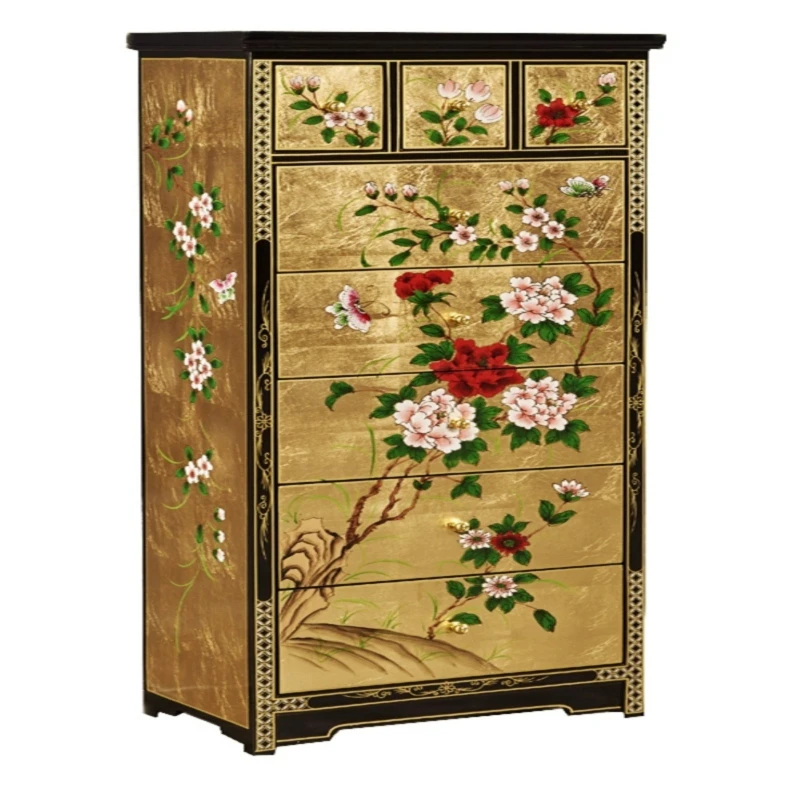 

Vintage bedroom storage cabinet solid wood drawer cabinet