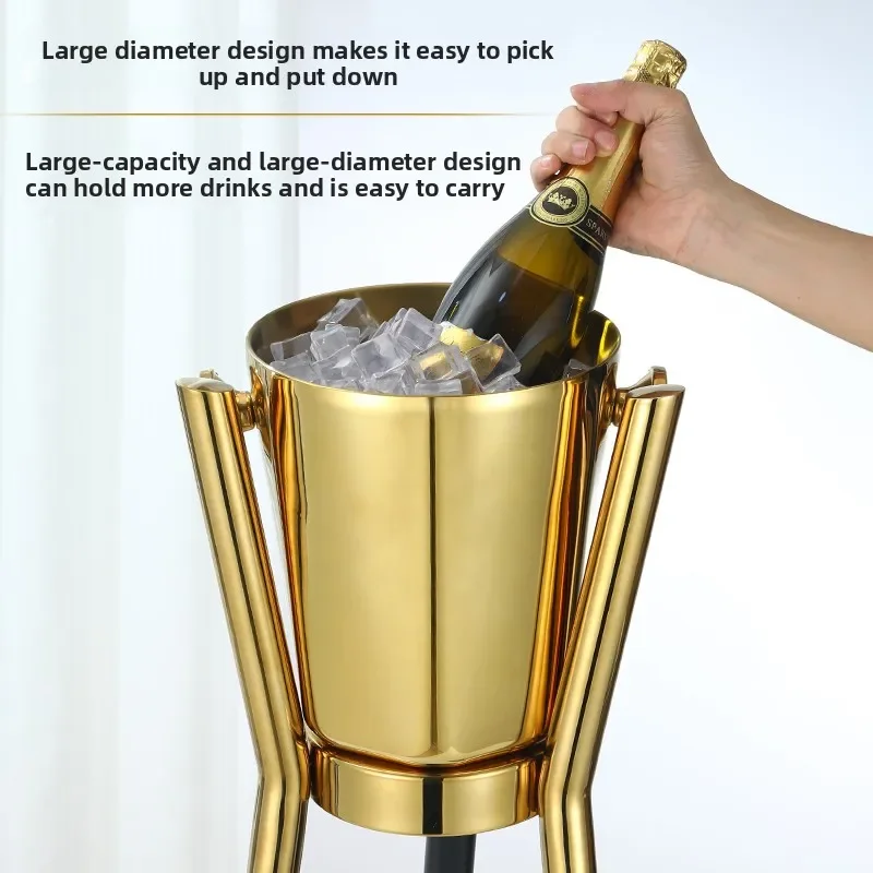 DSA stainless steel ice bucket ice cube bar champagne ice bucket rack
