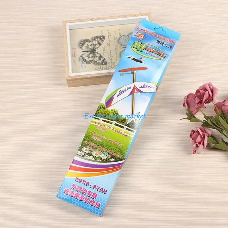 090B Wind Up Rubber Band Powered Bundle for Kids with Glider Plane