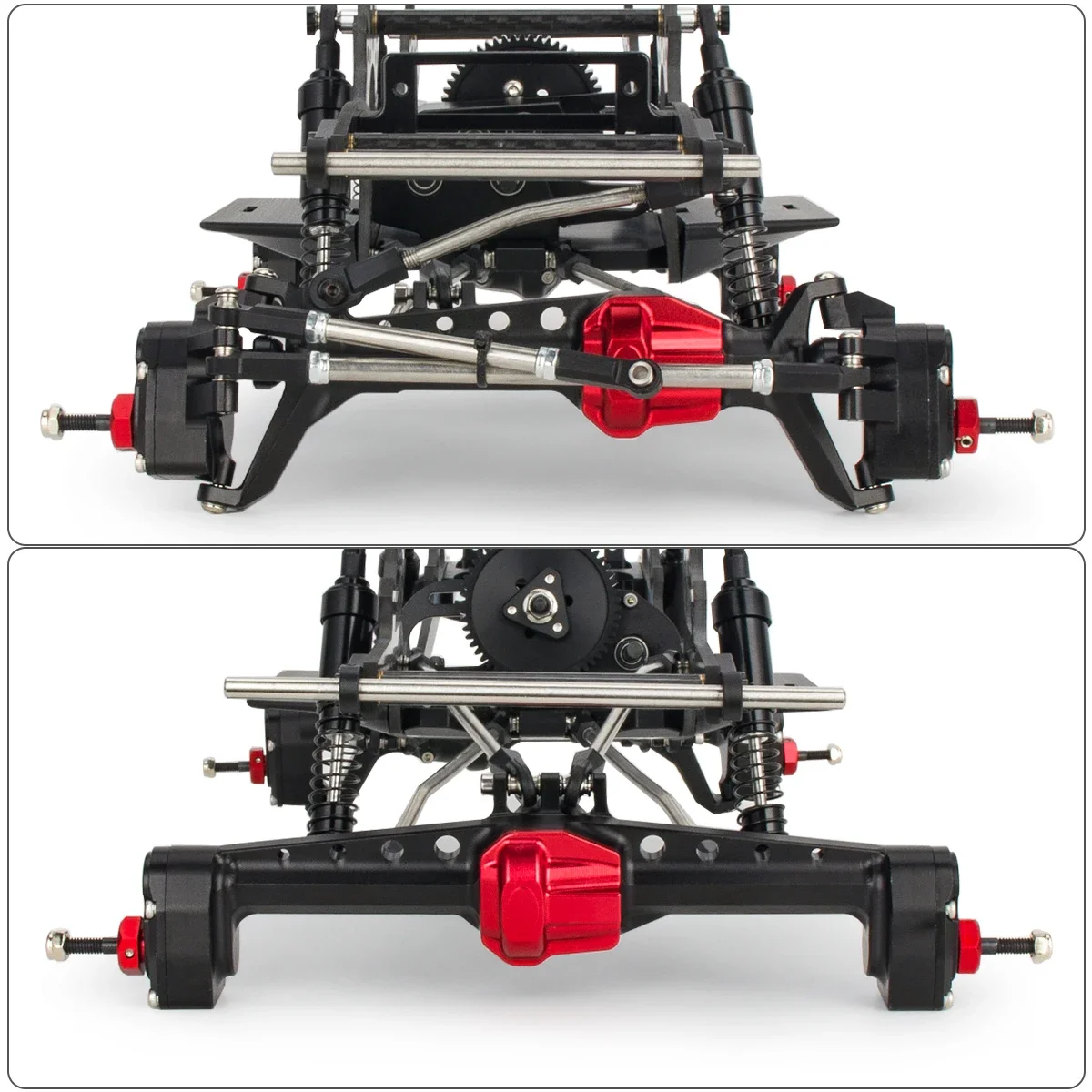 Carbonfaser-LCG-Chassis-Kit für 1/10 Crawler – Passend für SCX10 II Capra VS4-10 Comp Builds DIY-Teile