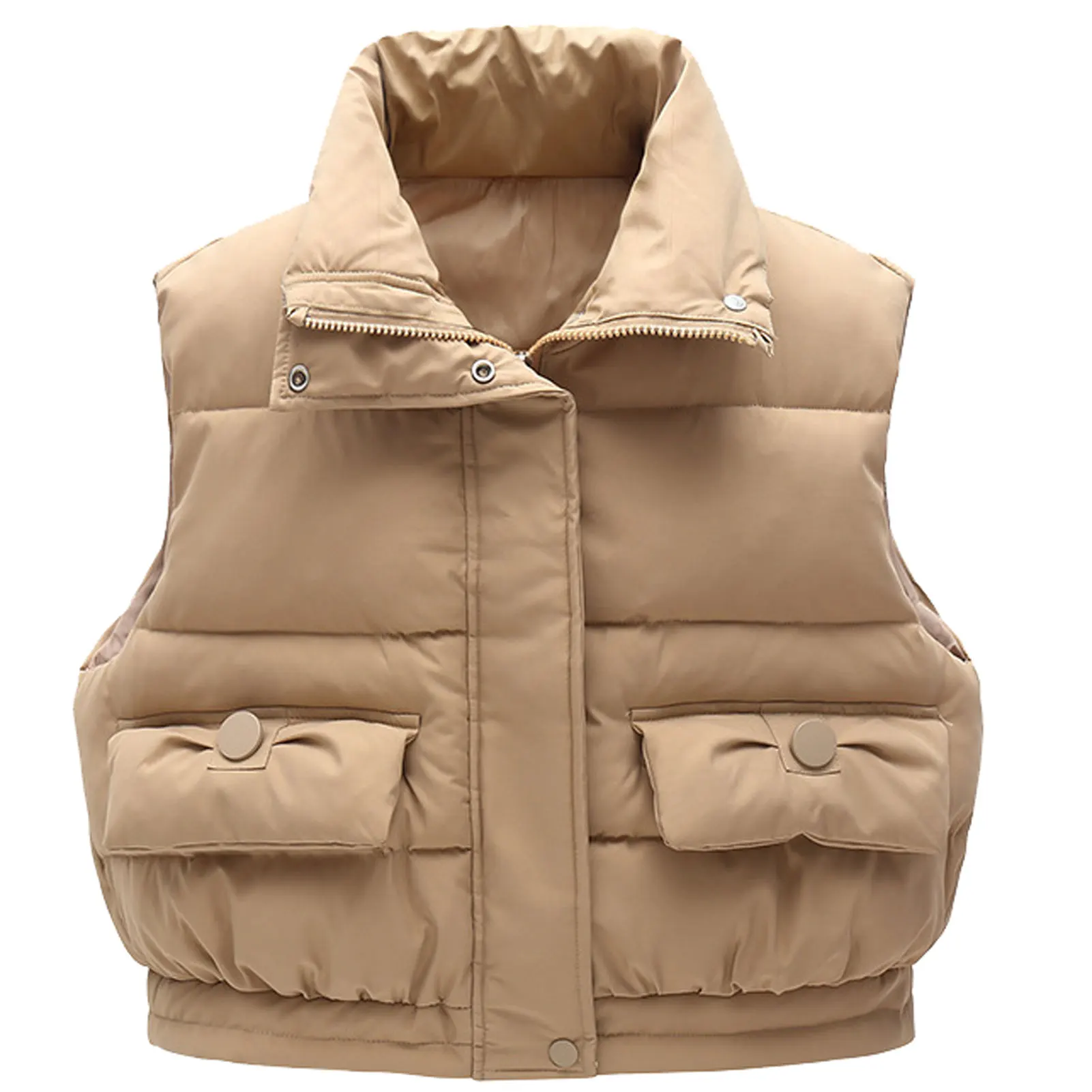 Children's Down Cotton Vest,Sleeveless Girls Warm Waistcoat,Winter Kids Puffer Jacket,Stand-Up Collar Boys Down Vest Outfits