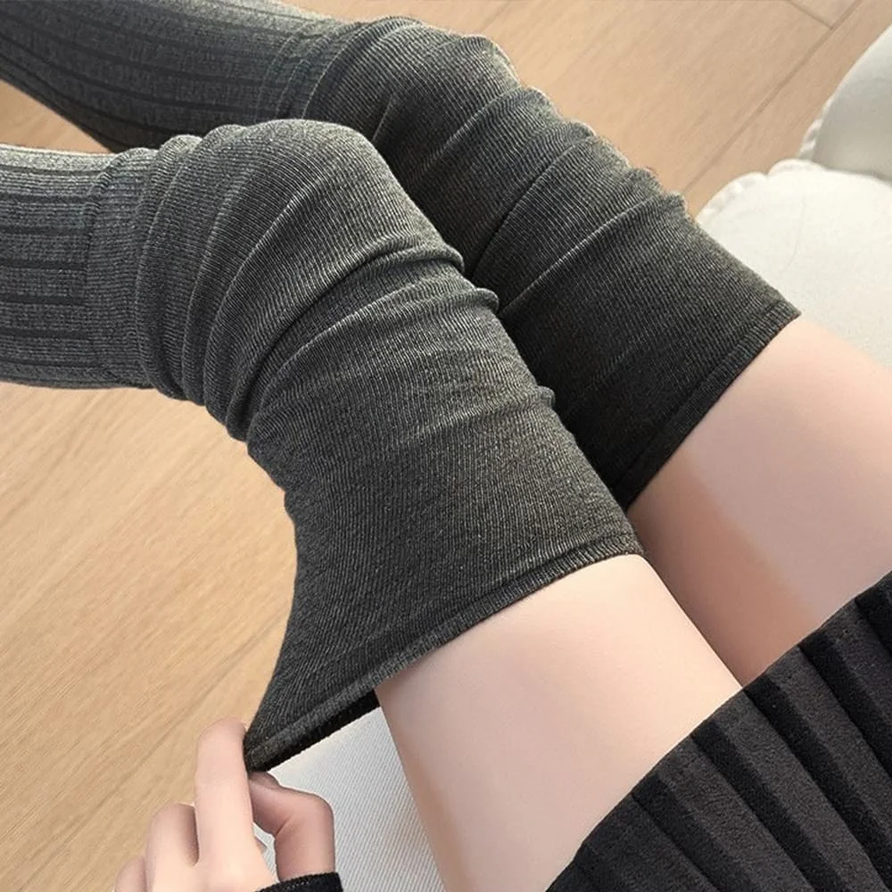 4Set High Ribbed Women's Knee Socks Rain Boots Gumboots Layered Shirred Leg Warmers Thigh Knee Long Socks