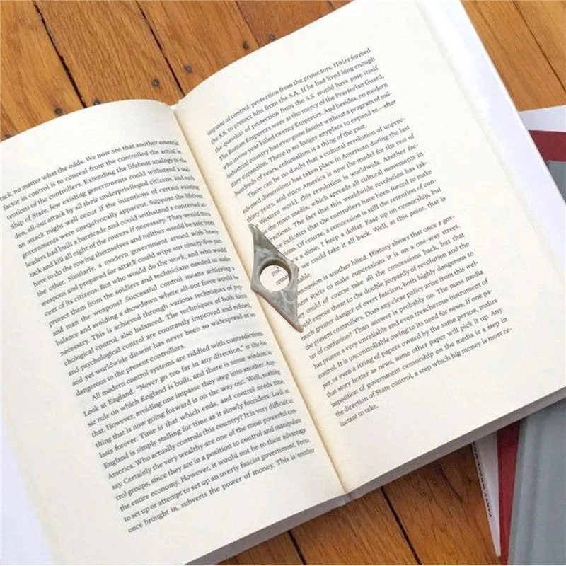 EZONE-Livro Page Holder para Leitura, abridor de livros, Resina Thumb Book Holder, Thumb Book Page Holder, Thumb Ring, Acessórios para livros