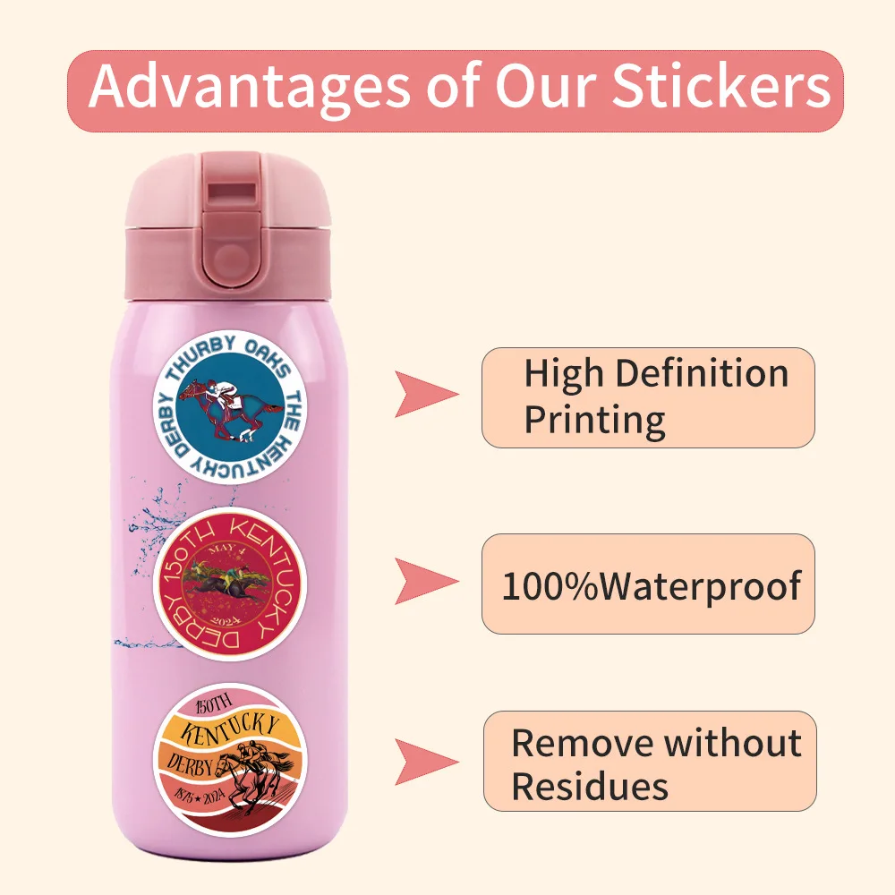10/55 قطعة سباق الخيل كنتاكي ديربي الإنجليزية شعار المنافسة الكتابة على الجدران الديكور ملصقات مقاومة للماء لعبة أطفال #4