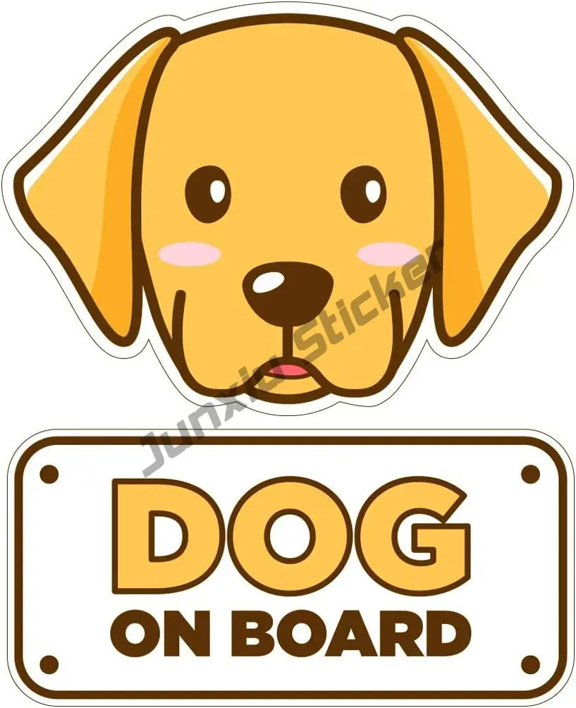 Dog on Board Car Sticker  for Tumblers, Laptops, Windows  Waterproof Motorcycle Fuel tank sticker Decorative