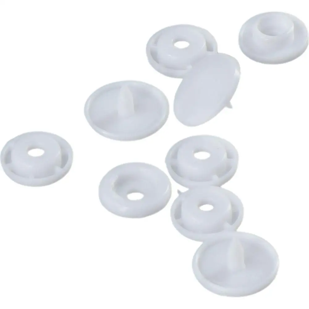 200Pcs 12mm Plastic White Resin Snaps Mini Round No Sew T5 Buttons Fasteners for Clothing Diy Crafts