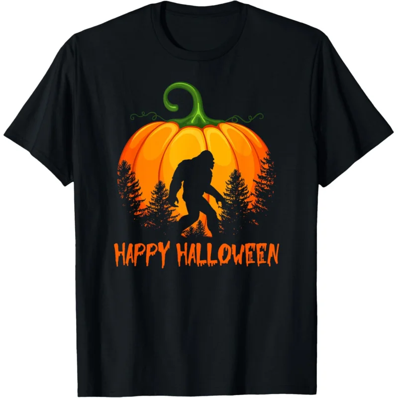Retro Bigfoot Pumpkin Halloween Women's T-shirt